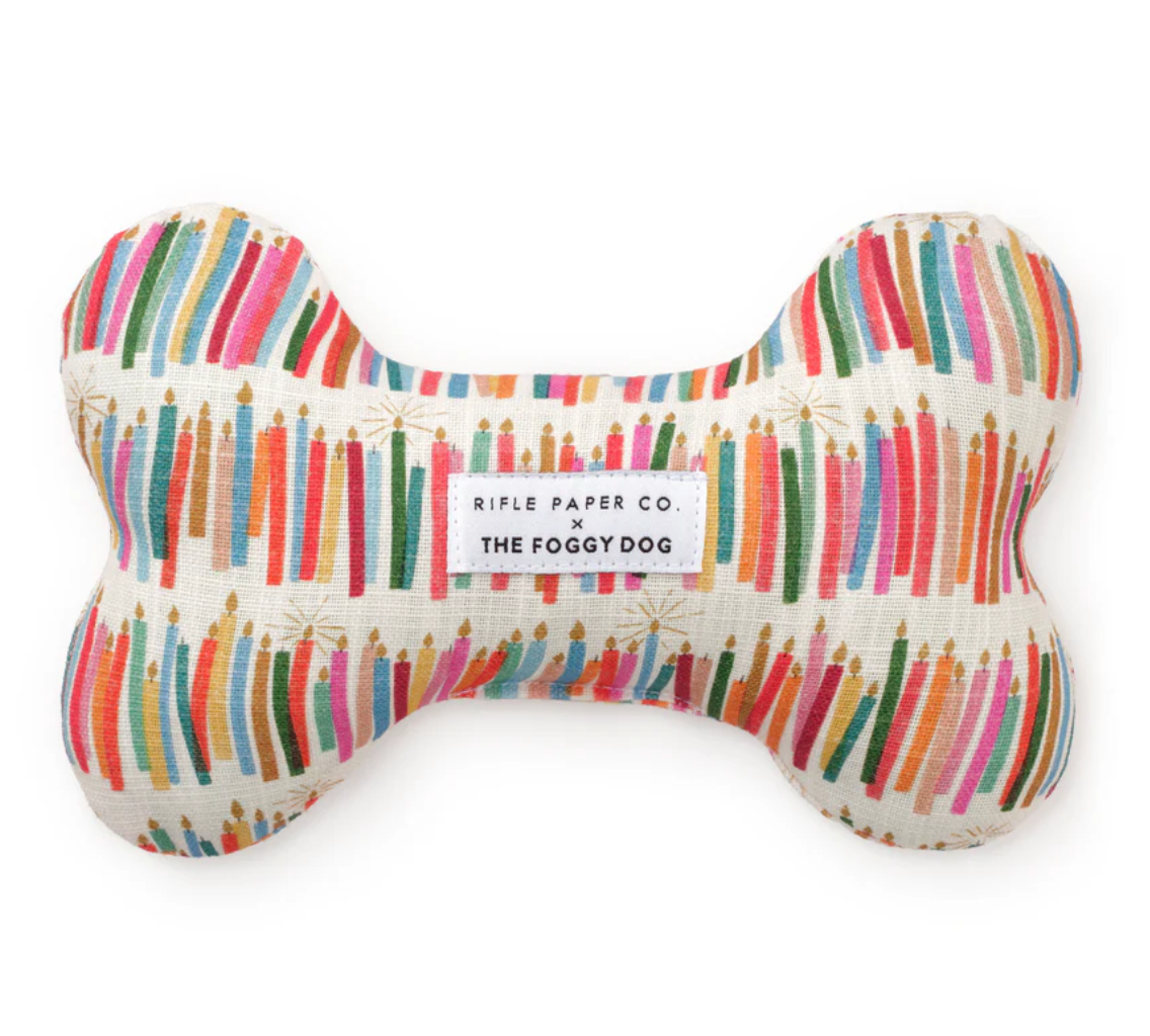 Rifle Paper Co. x TFD Birthday Candles Dog Squeaky Toy
