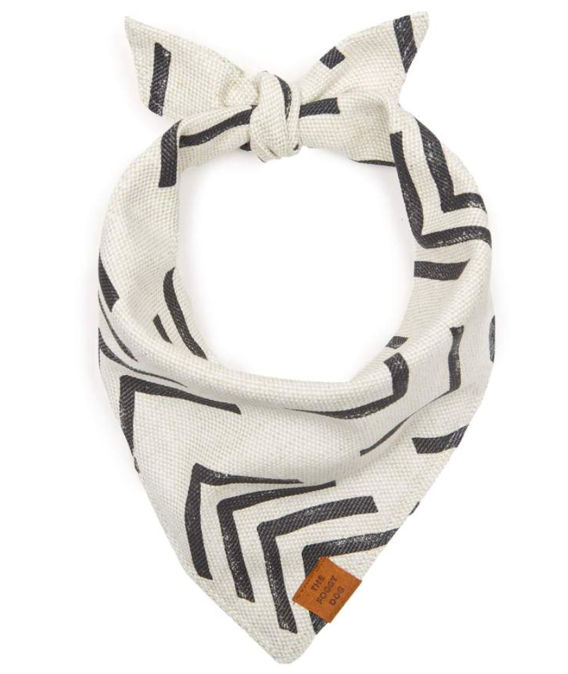 Modern Mud Cloth Natural Dog Bandana