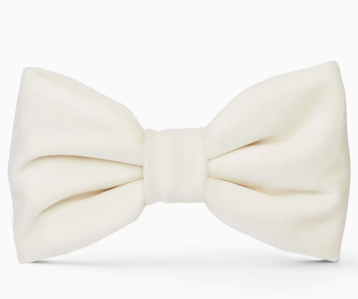 Ivory Velvet Day Dog Bow Tie