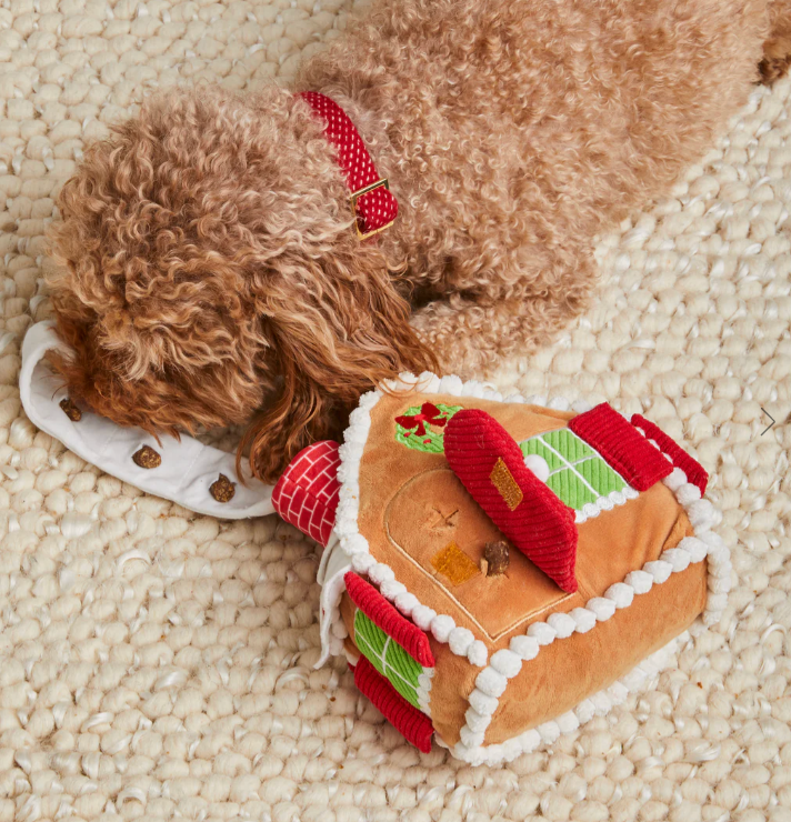 The Foggy Dog Gingerbread House Interactive Snuffle Dog Toy