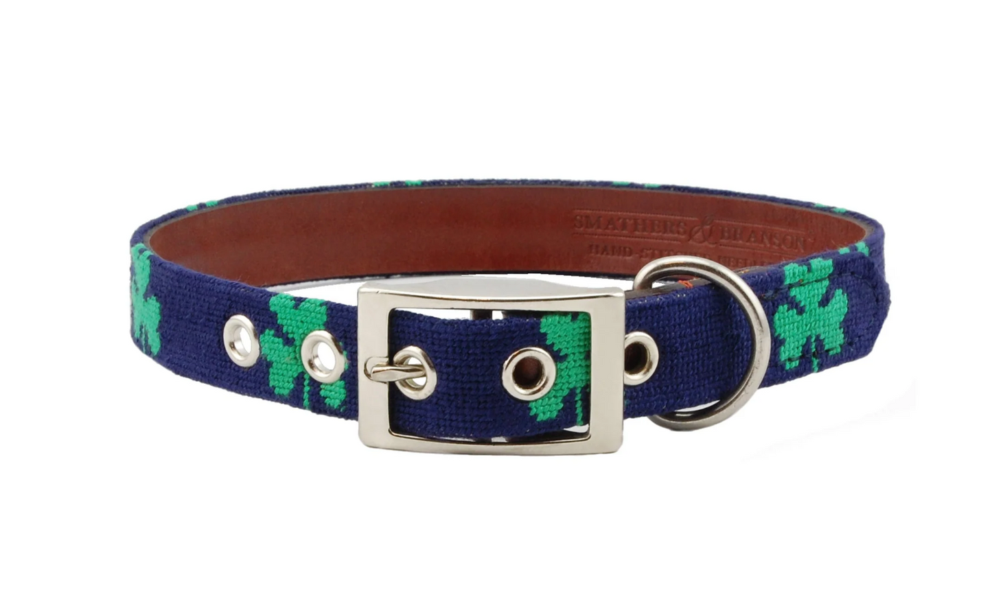Smathers & Branson Shamrock Dog Collar (Dark Navy)