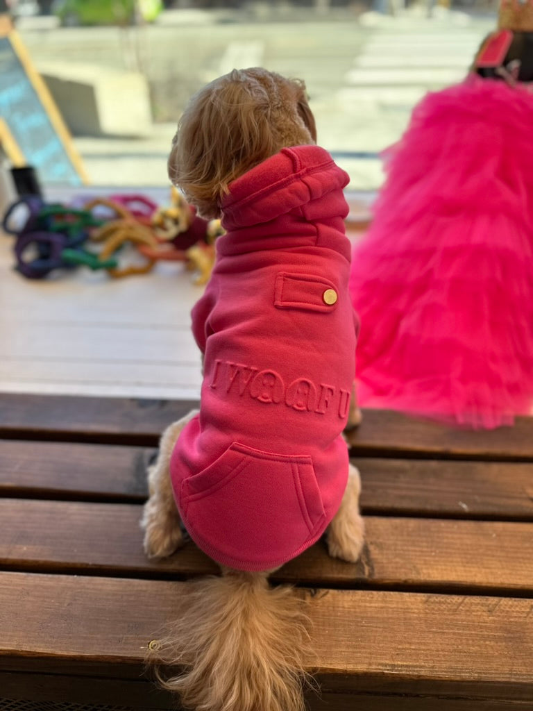 Dog hoodie pink