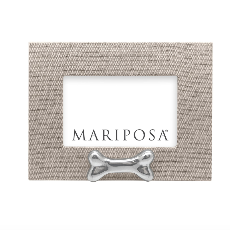 Natural Linen with Dog Bone 4x6 Frame Horizontal