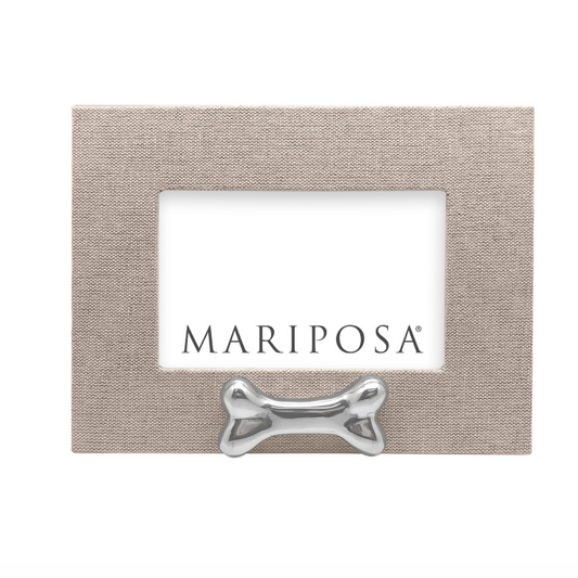 Natural Linen with Dog Bone 4x6 Frame Horizontal