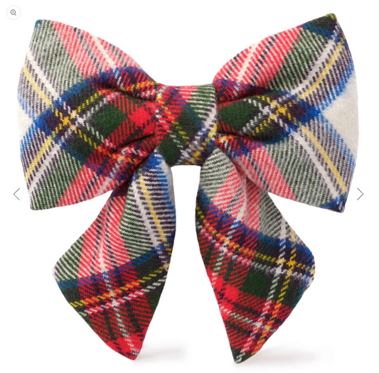 Regent Plaid Flannel Lady Dog Bow