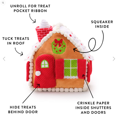The Foggy Dog Gingerbread House Interactive Snuffle Dog Toy