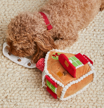 The Foggy Dog Gingerbread House Interactive Snuffle Dog Toy