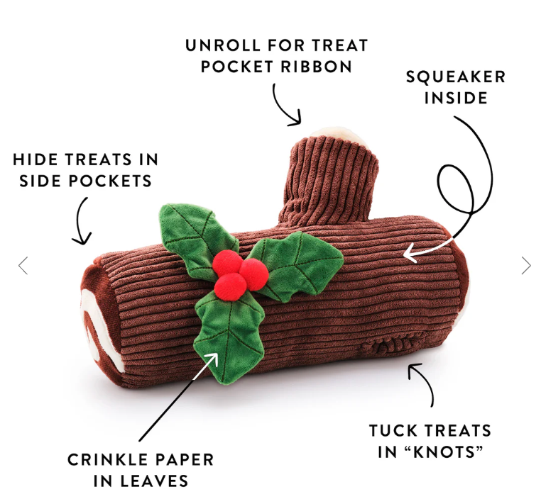 The Foggy Dog Yule Log Interactive Snuffle Dog Toy