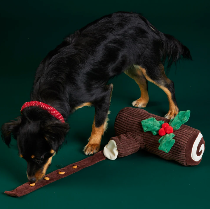 The Foggy Dog Yule Log Interactive Snuffle Dog Toy