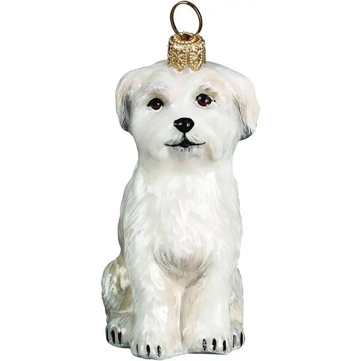 Maltese Sitting Puppy Ornament