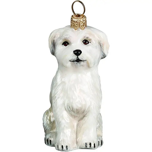 Maltese Sitting Puppy Ornament
